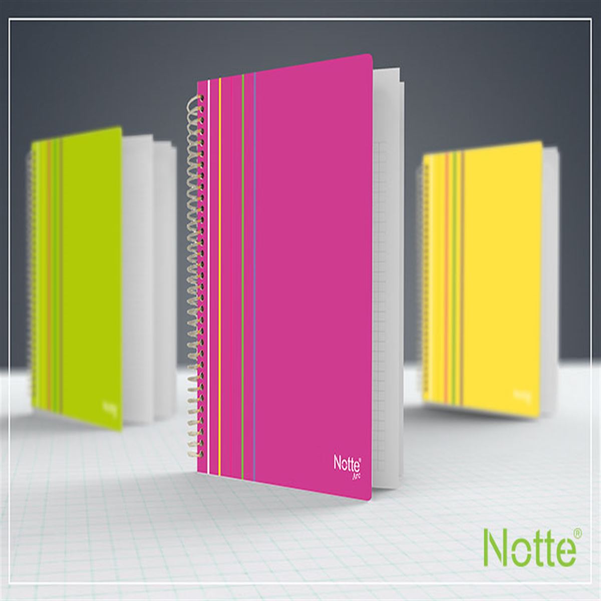 NOTTE A4 SPİRALLİ PLASTİK KAPAK DEFTER ARC 200/4 60-293 1