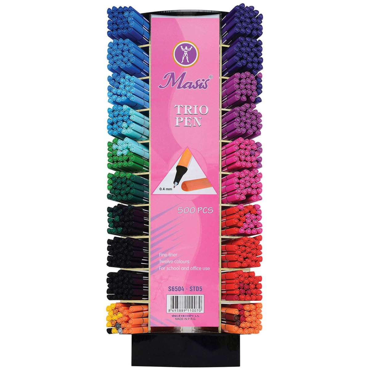 MASİS KALEM TRİO PEN S6504-STD5 KARIŞIK 500 LÜ 1