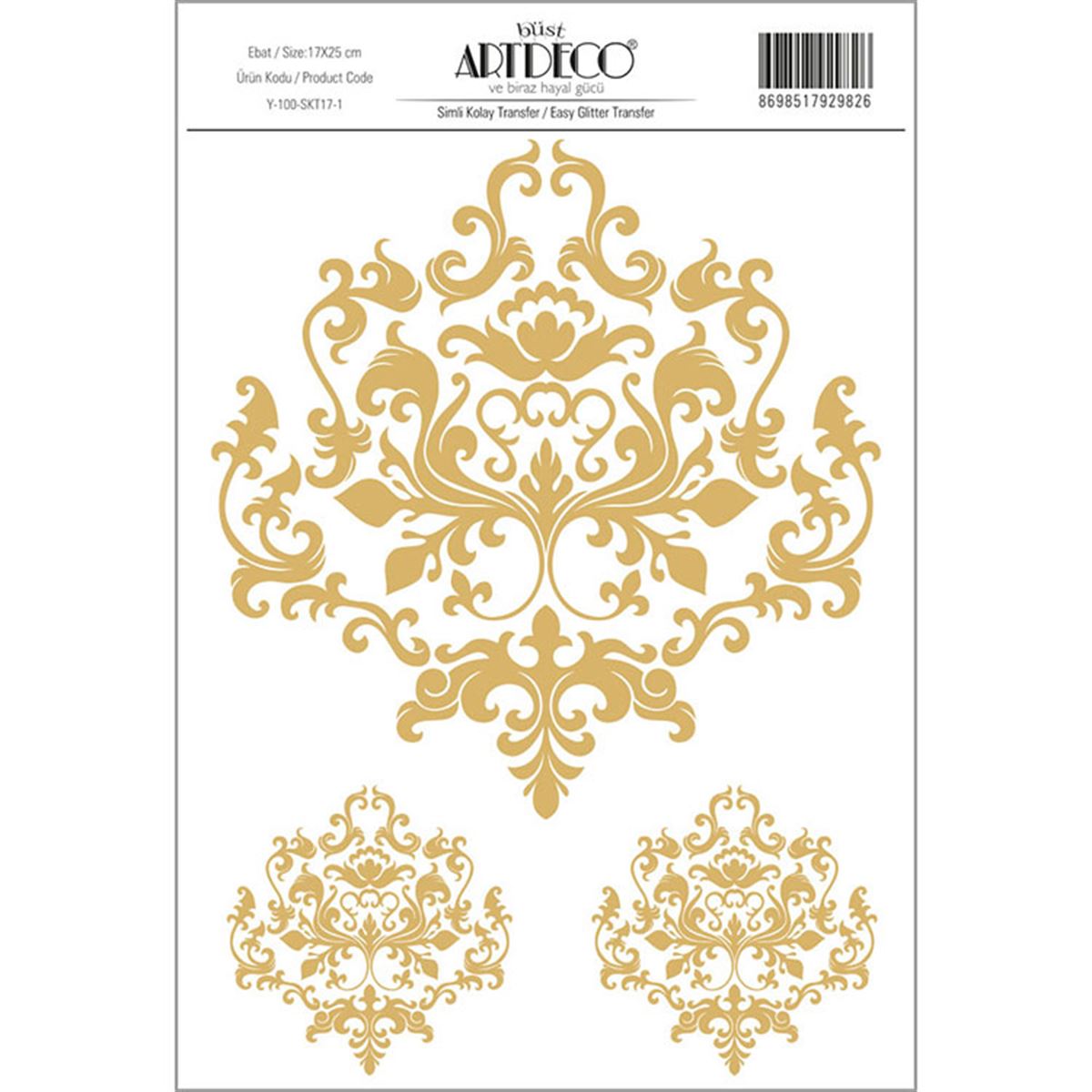 ARTDECO STİCKER KOLAY TRANSFER Y-100-KT17 17x25 KARIŞIK DESEN 1