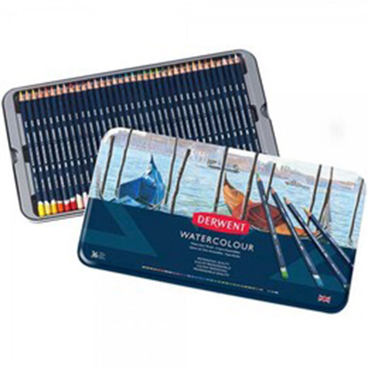 DERWENT WATERCOLOUR SULUBOYA KALEMİ 36 RENK METAL KUTU DW32885 1