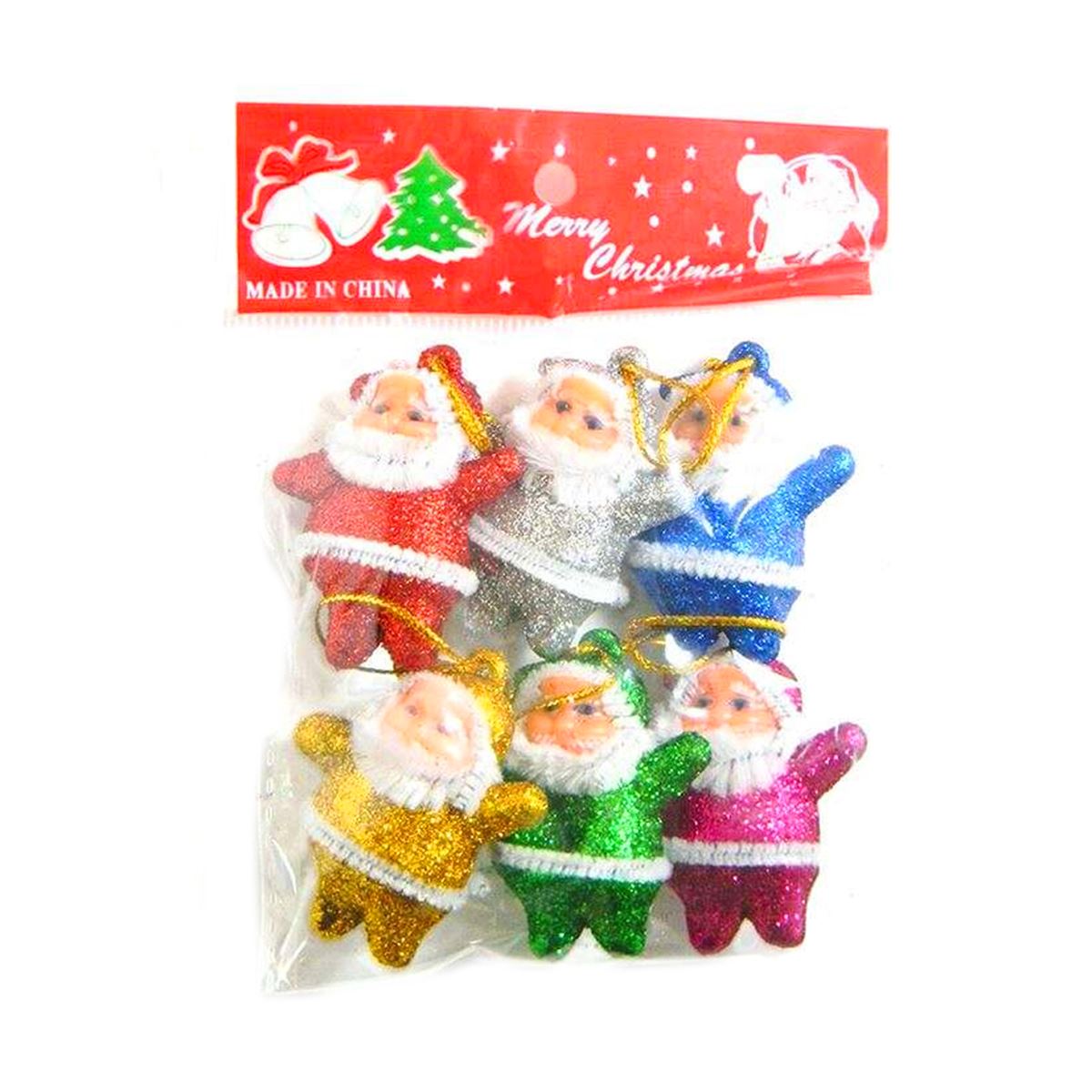 YILBAŞI SÜSÜ 2116 NOEL BABA KÜÇÜK SİMLİ KARIŞIK 6 LI 1