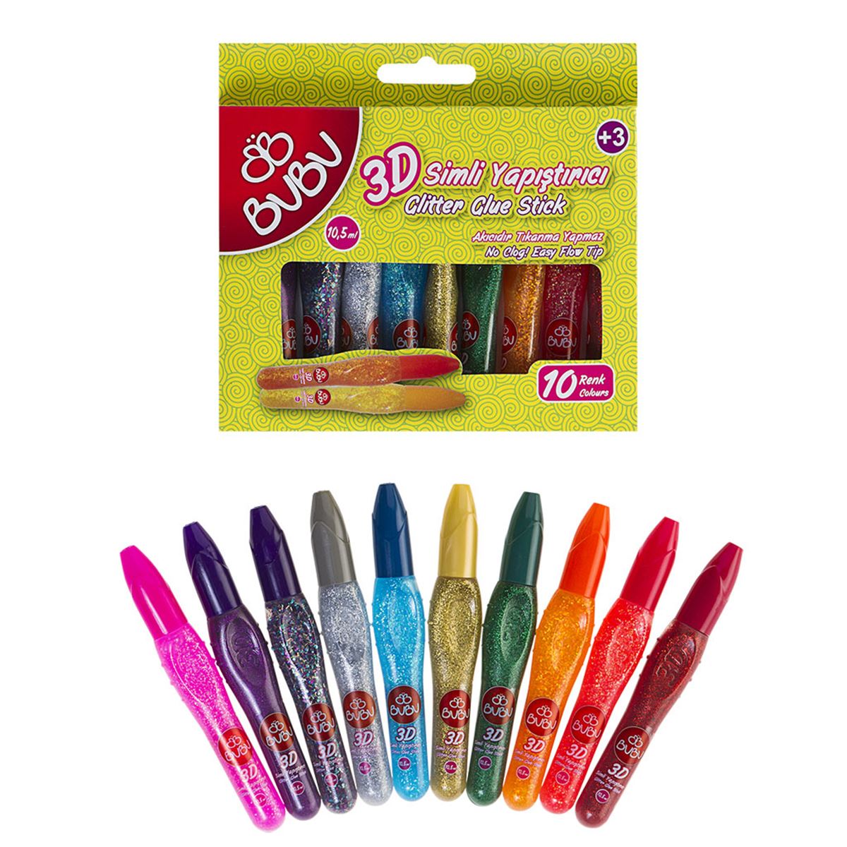 BU-BU SİMLİ YAPIŞTIRICI 3D 5 MM. 10 LU BUBU-SY0001 1