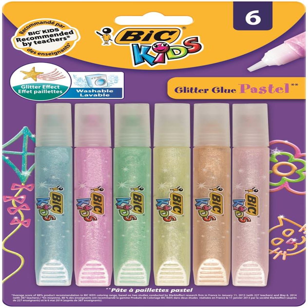 BİC SİMLİ YAPIŞTIRICI 893268 PASTEL RENKLER 10,5 ML. 6 LI 1