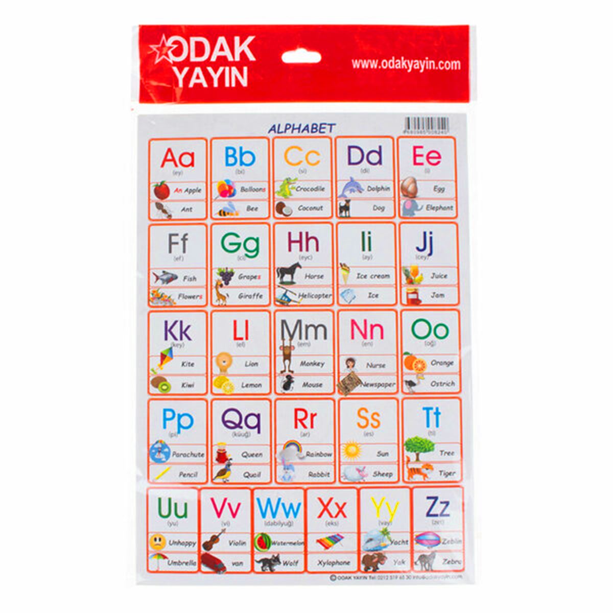 ODAK TABLO 08240 İNGİLİZCE ALFABE A4 10 LU 1