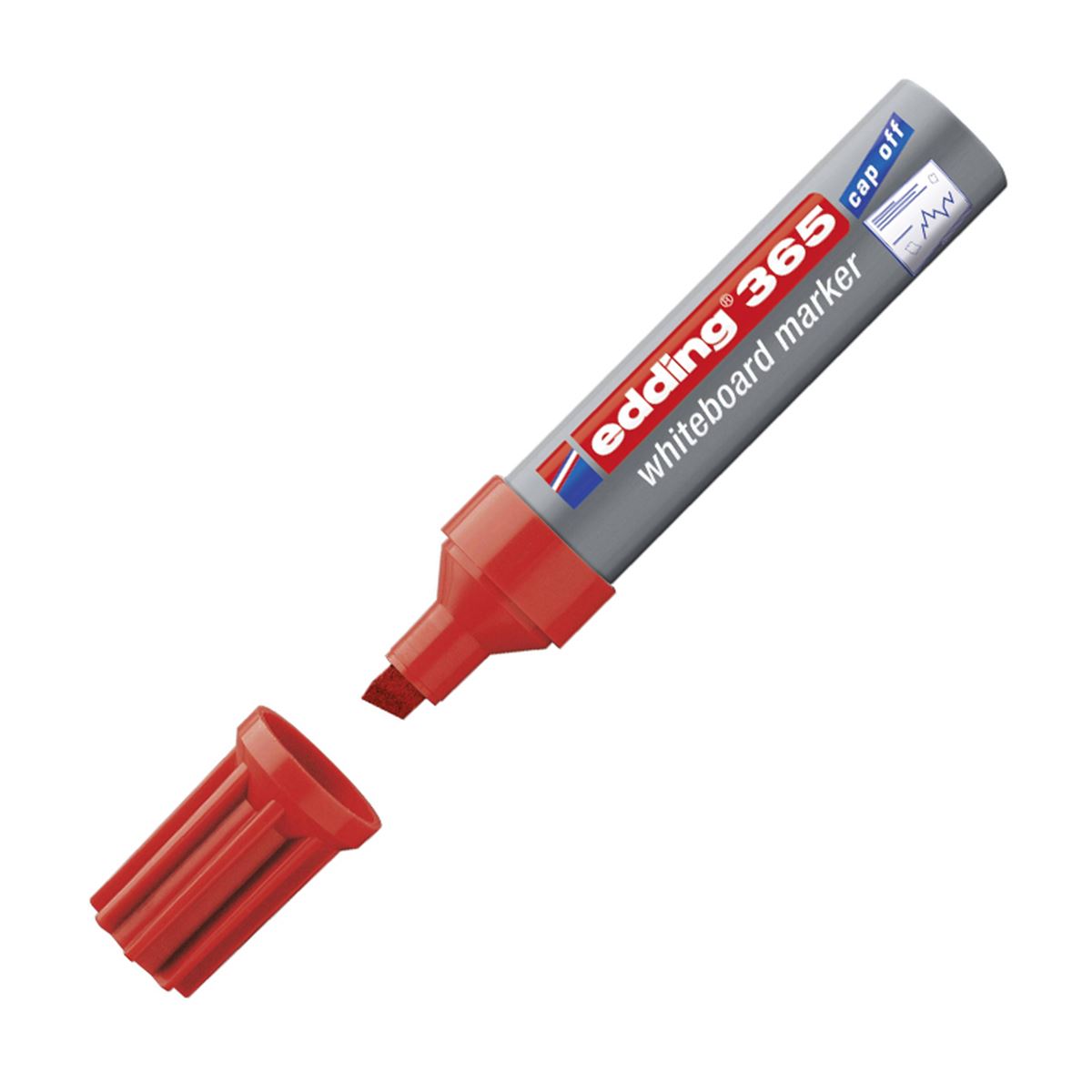 EDDİNG TAHHA KALEMİ 365 KESİK UÇ KIRMIZI 10 LU 1