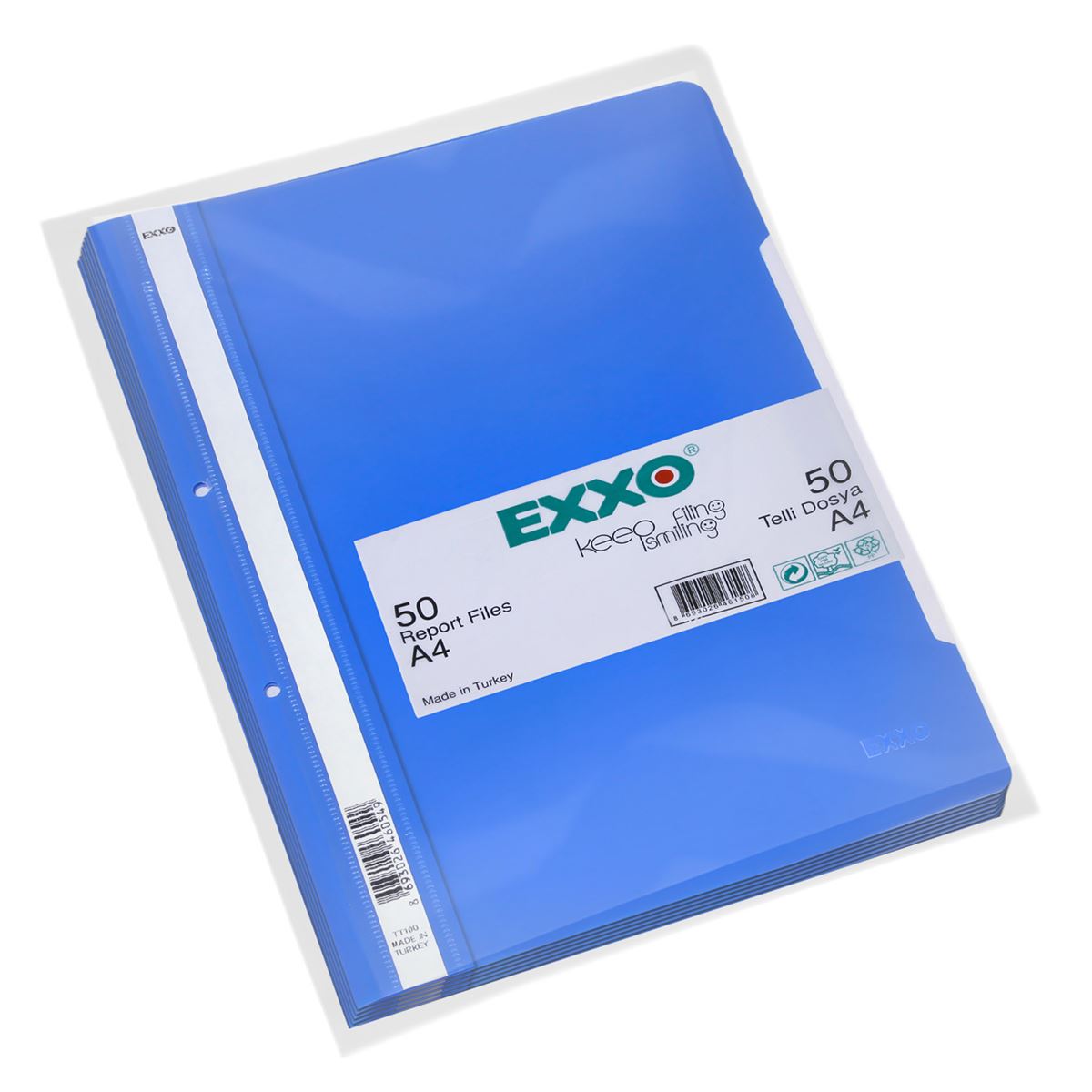 EXXO TELLİ DOSYA MAVİ 50 Lİ TT100 1