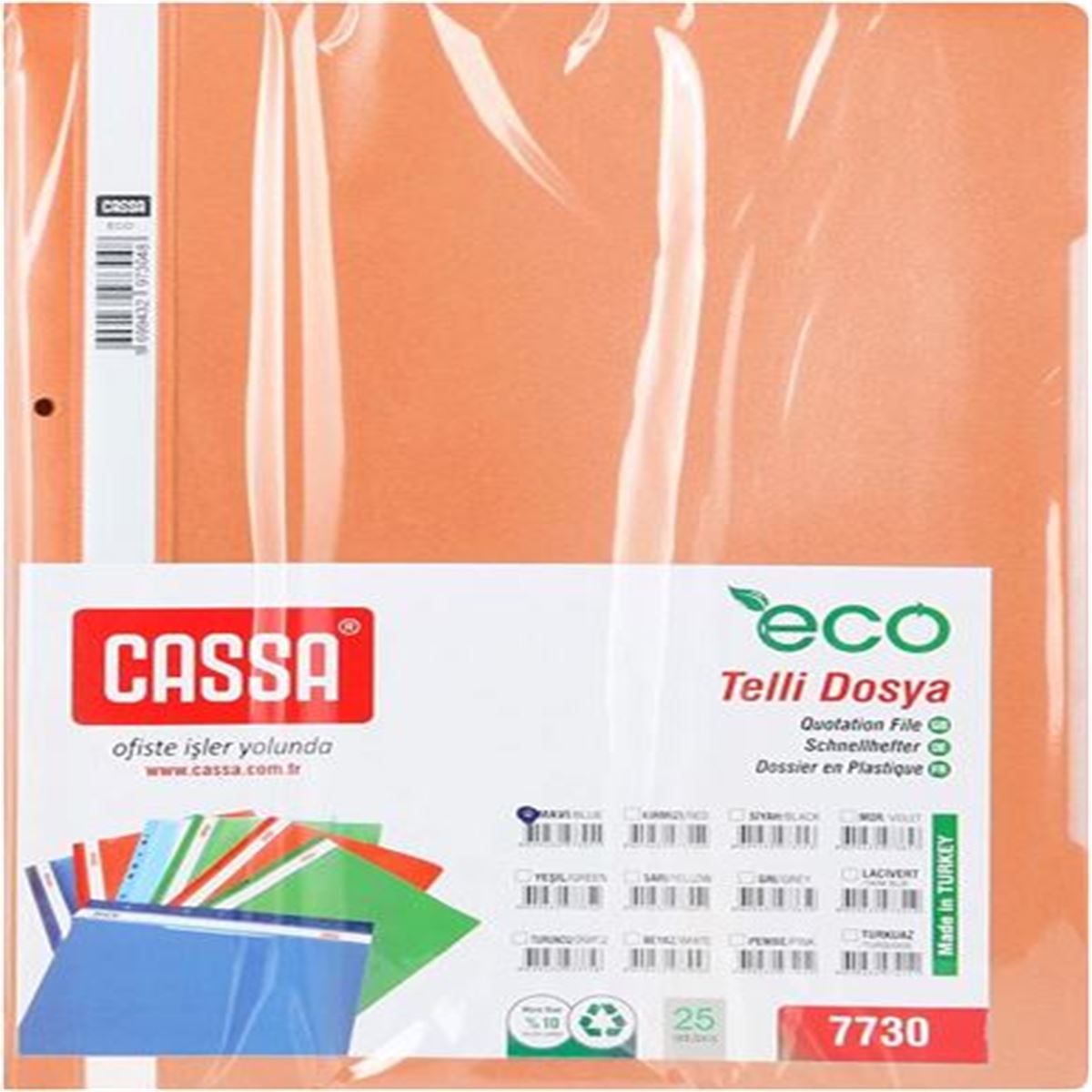 CASSA TELLİ DOSYA ECO TURUNCU 50 LI 7730 1