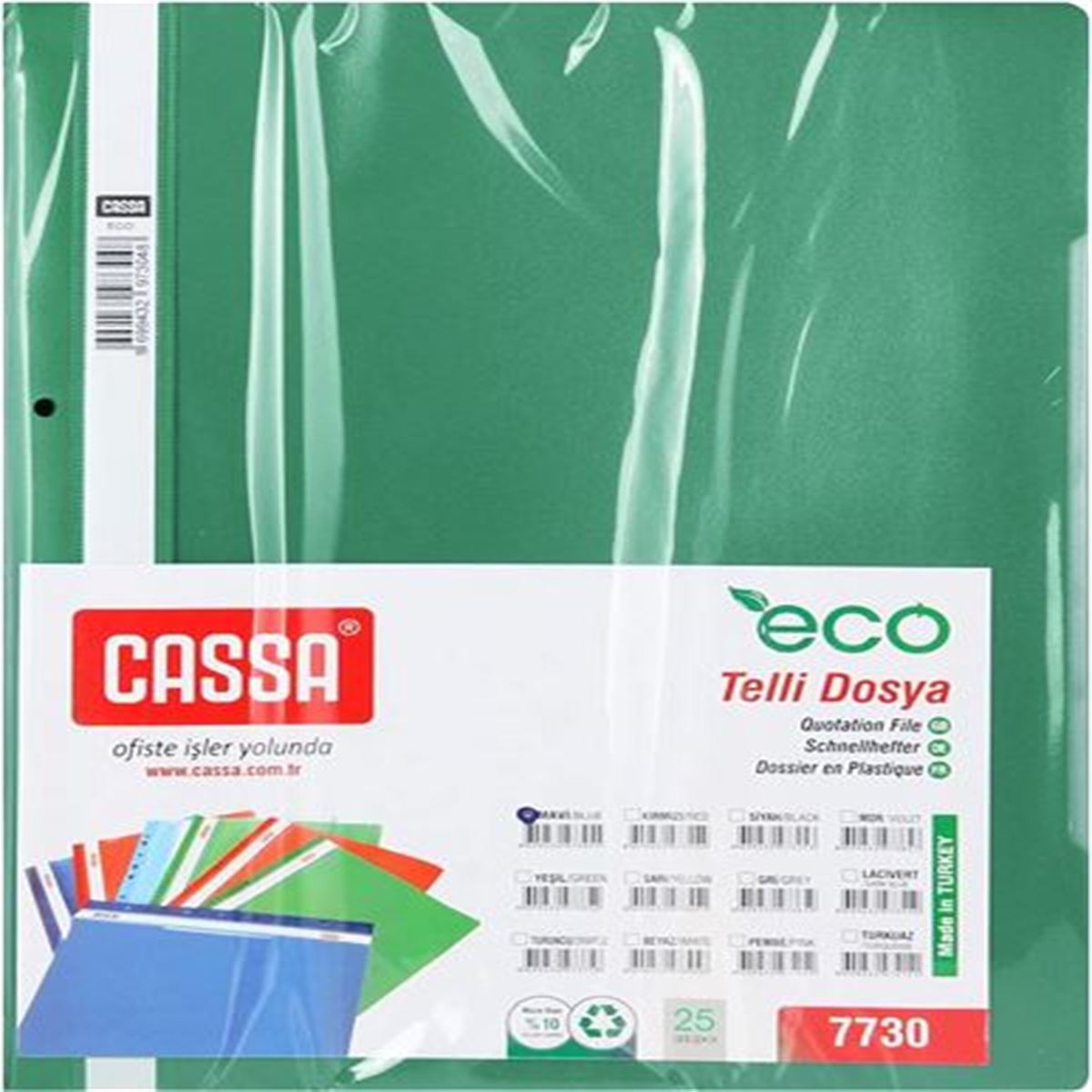 CASSA TELLİ DOSYA ECO YEŞİL 50 Lİ 7730 1