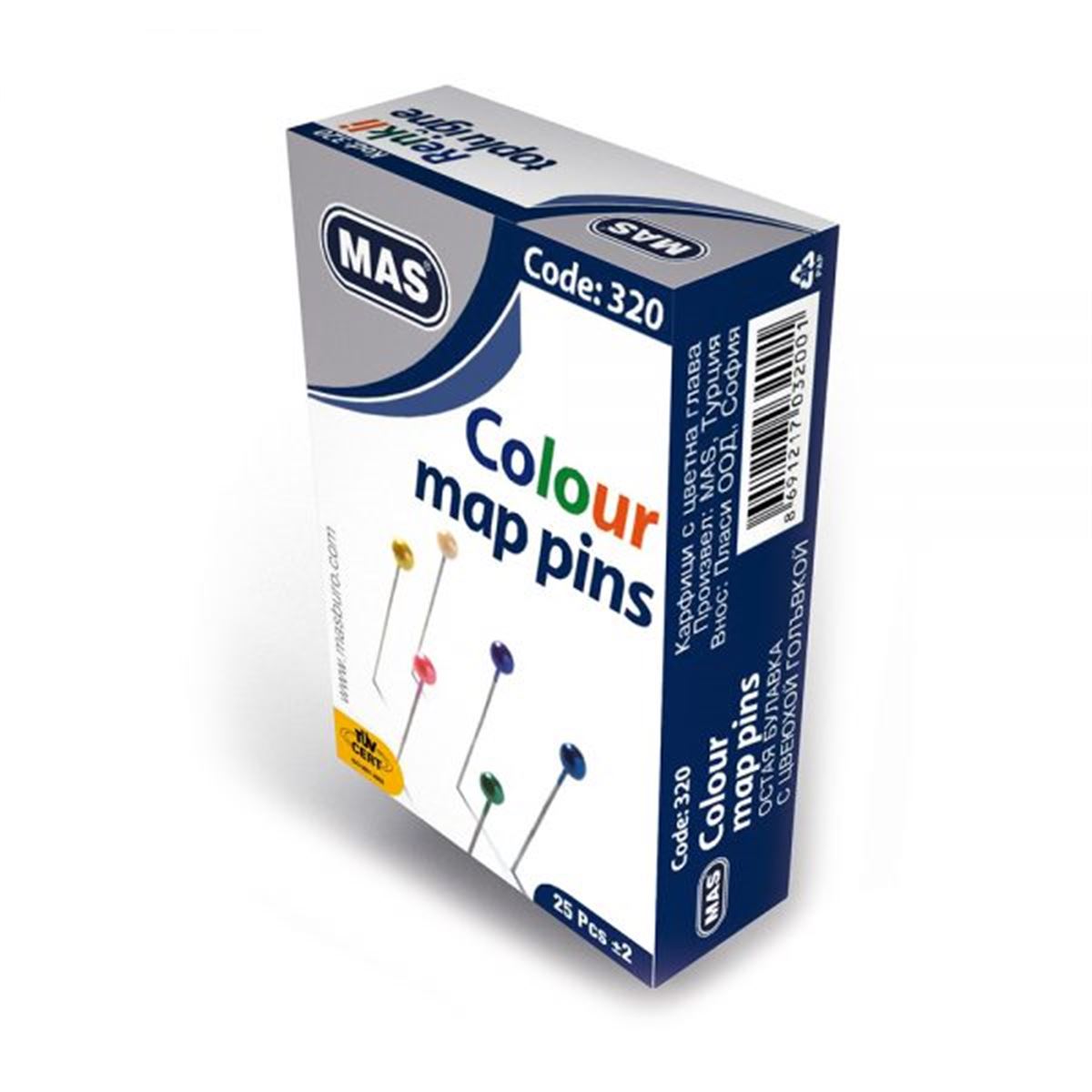 MAS TOPLU İĞNE RENKLİ 32 MM 36 LI 320 1