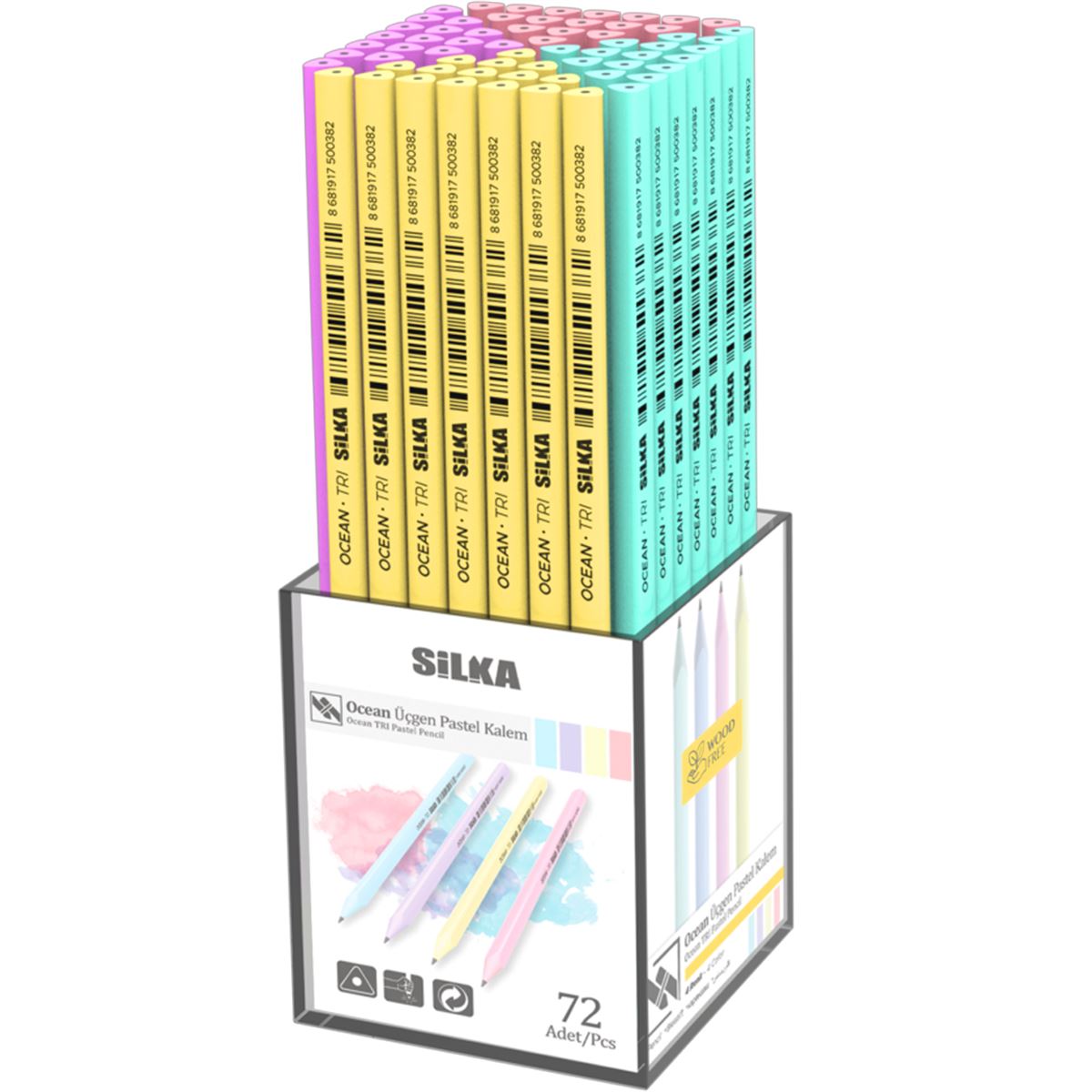 SİLKA KURŞUN KALEM OCEAN ÜÇGEN PASTEL 72 Lİ KL1TSP-72 1
