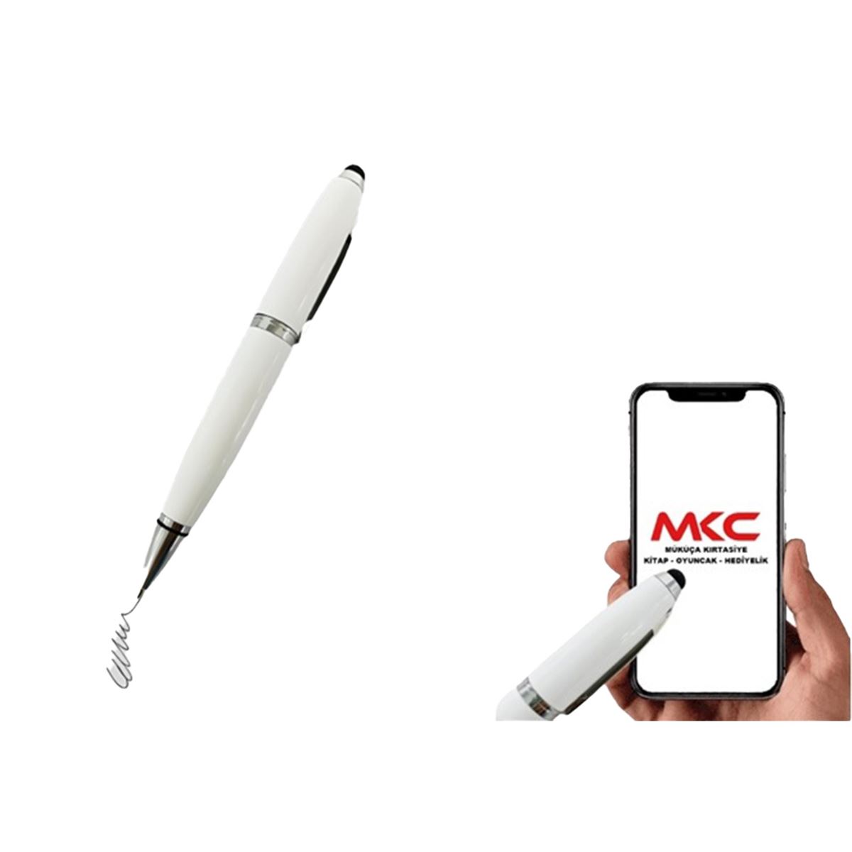 MKC TÜKENMEZ KALEM METAL TOMBUL BEYAZ 25 Lİ 1