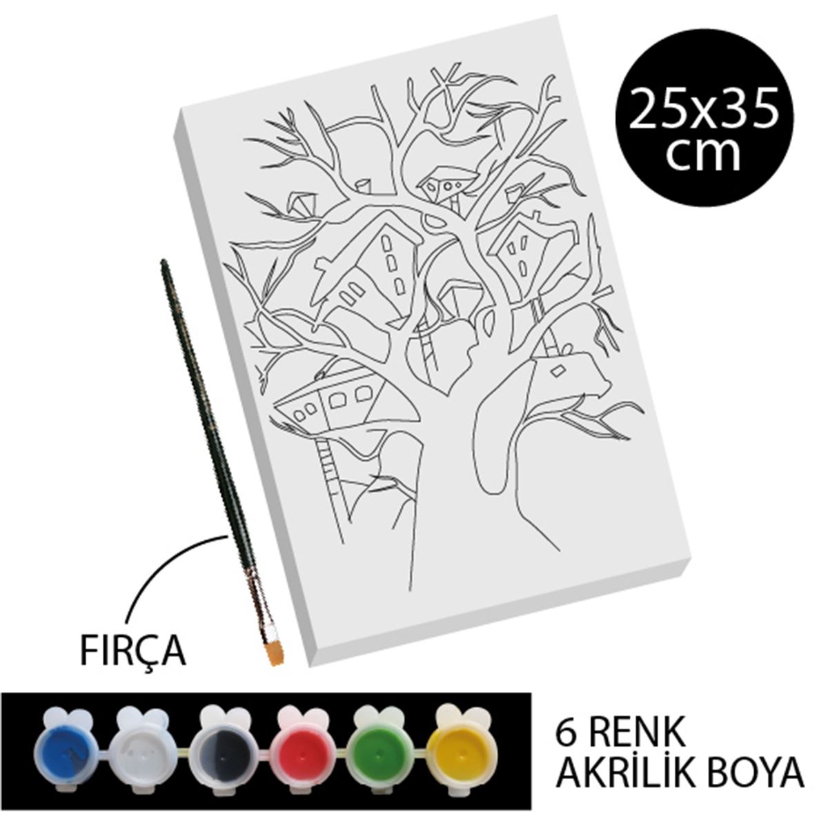 KUMTOYS TUVAL BOYAMA SETİ 25x35 RESİMLİ 1