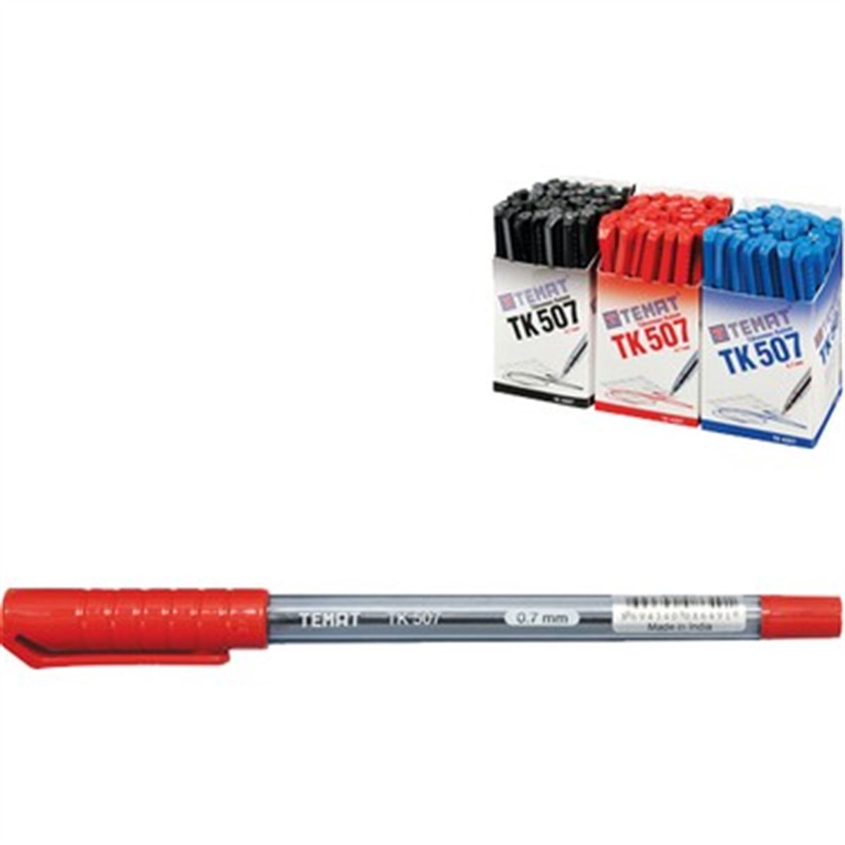 TEMAT TÜKENMEZ KALEM KIRMIZI 50 Lİ 0.7 TK507 1