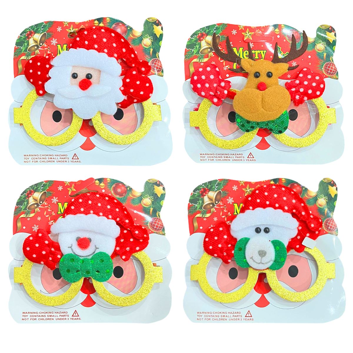 YILBAŞI GÖZLÜK 4587 NOEL BABA MASKE 12 Lİ 1