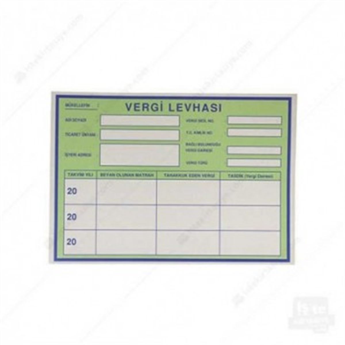 CEM VERGİ LEVHASI KABI BÜYÜK 1