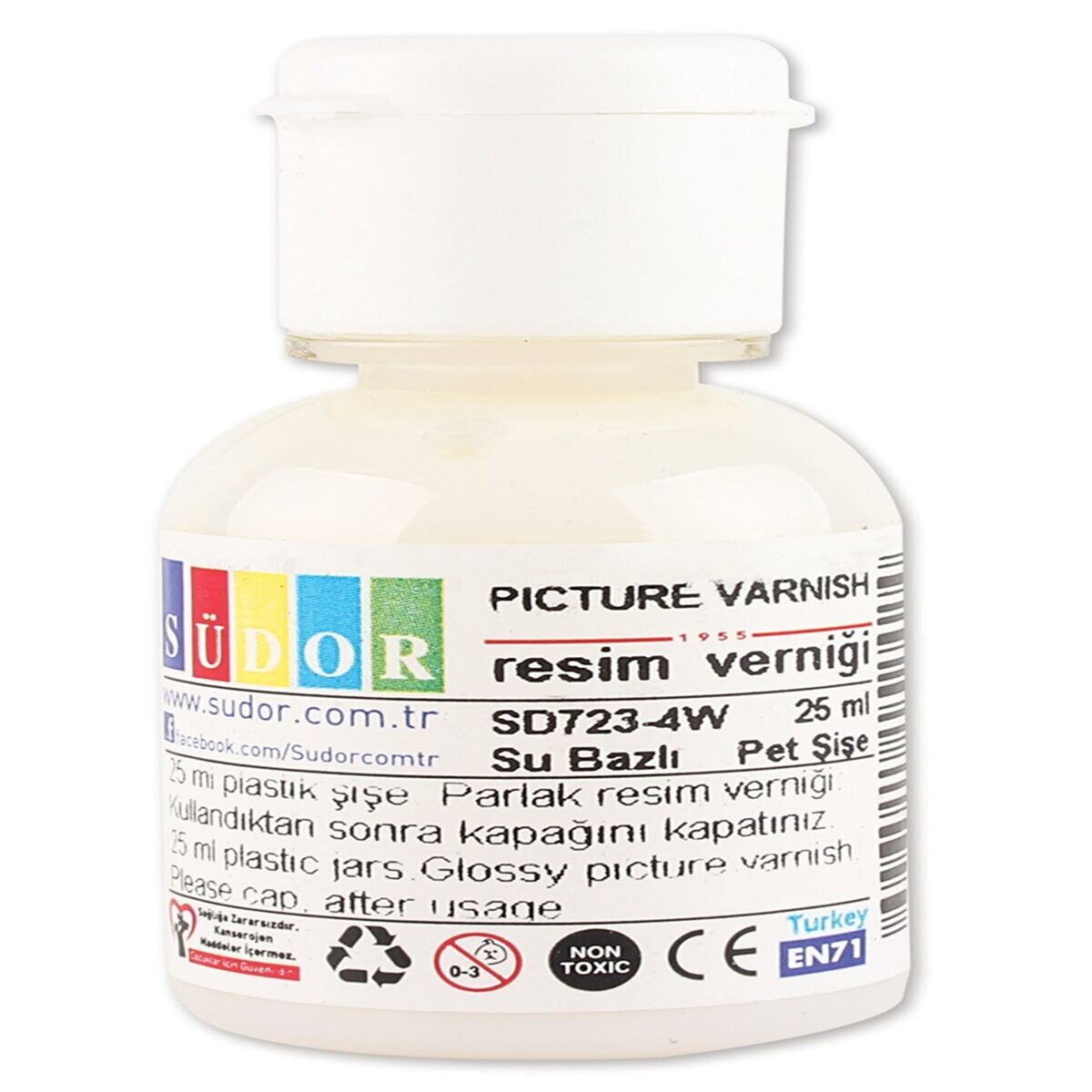 SÜDOR RESİM VERNİĞİ SU BAZLI 25 ML 12 Lİ SD723-4W 1