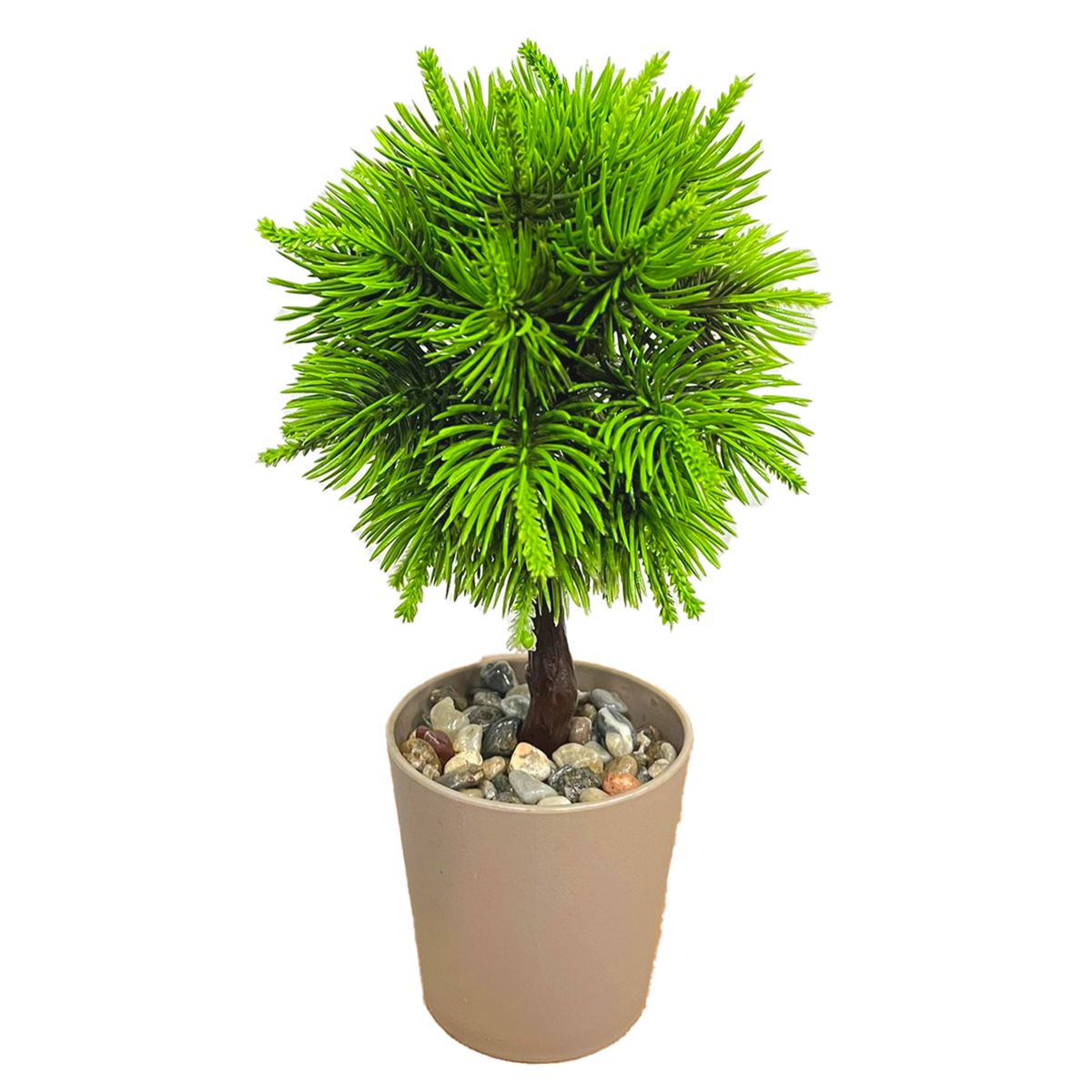 EVADEKOR YAPAY ÇİÇEK TOP AĞAÇ 5816 GRİ SAKSI PLASTİK 1