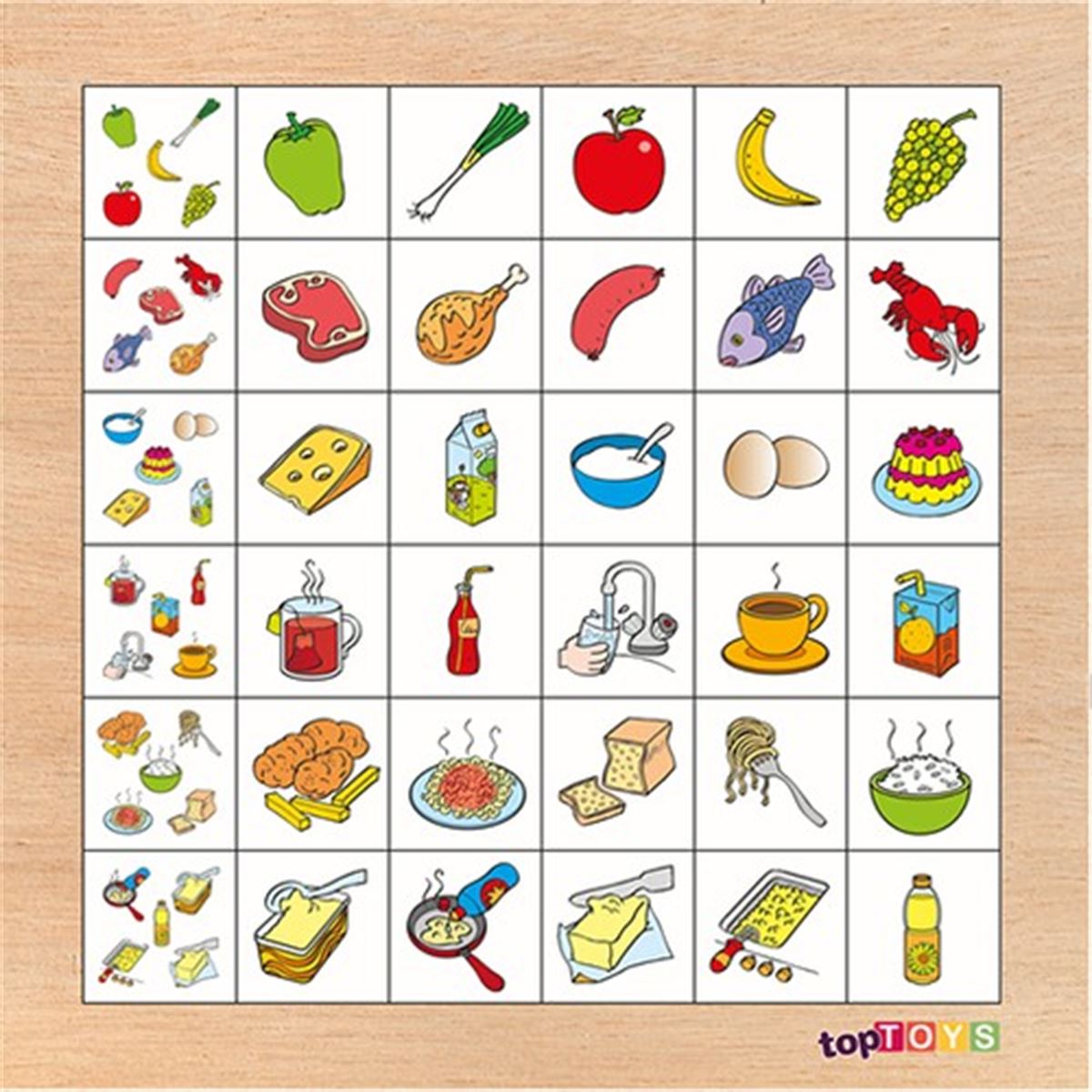 CHİVA AHŞAP PUZZLE CS-7022 RESİMDEKİLERİ BUL YİYECEKLER 1