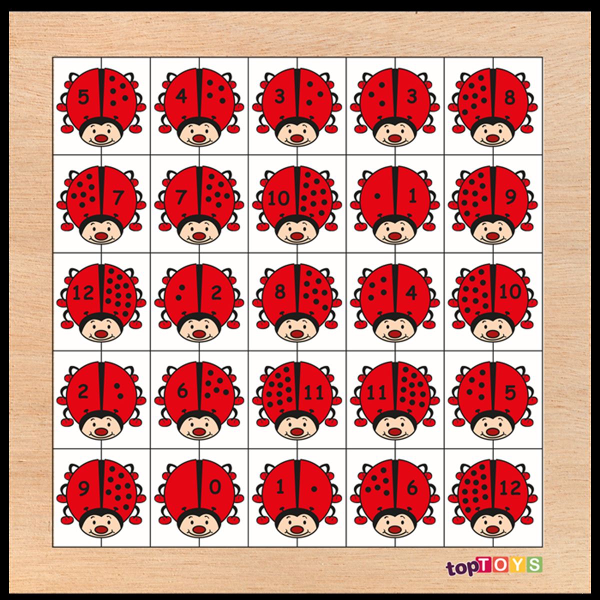 CHİVA AHŞAP PUZZLE CS-7027 SAYMA OYUNU UĞUR BÖCEĞİ 1