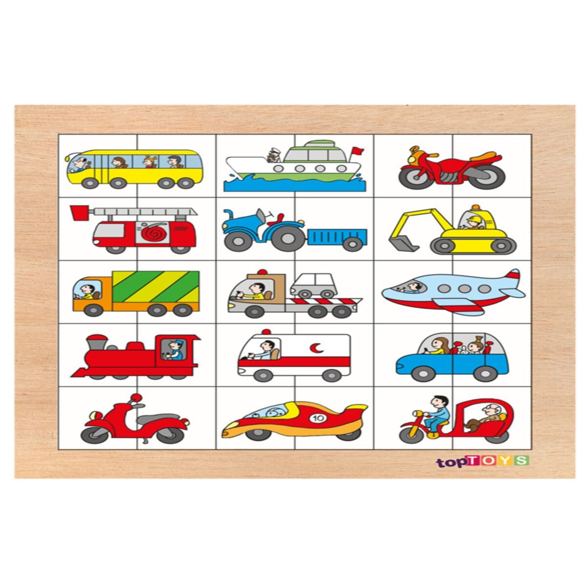 CHİVA AHŞAP PUZZLE CS-7032 EŞLEŞTİR KARIŞTIR TAŞITLAR 1