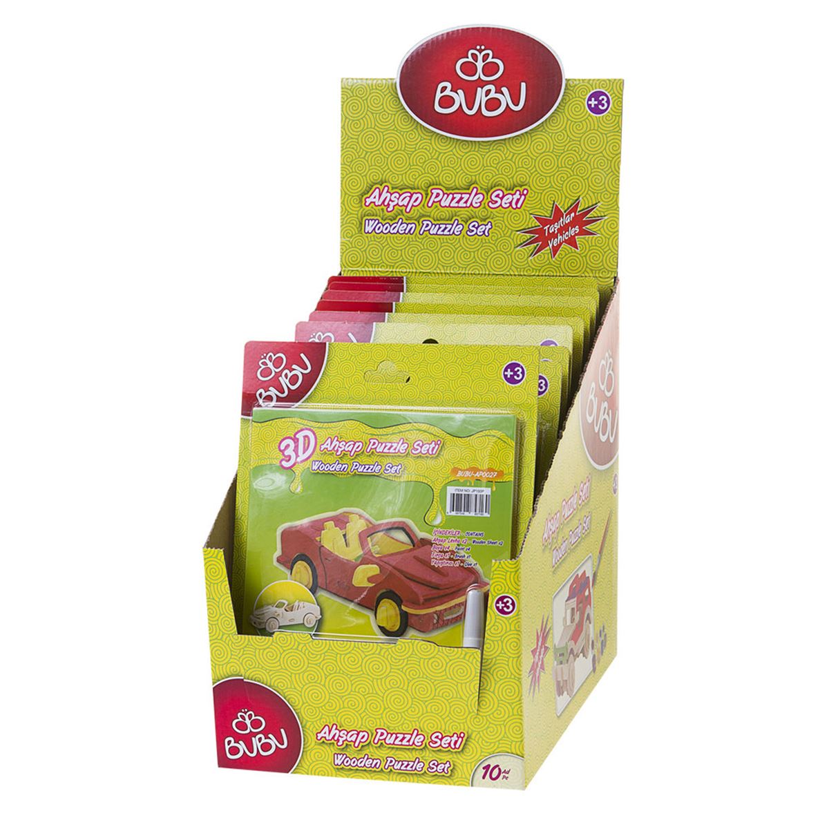 BU-BU YAPBOZ AHŞAP BUBU-APS002 (AP018/.../AP027) TAŞITLAR PUZZLE SETİ 1