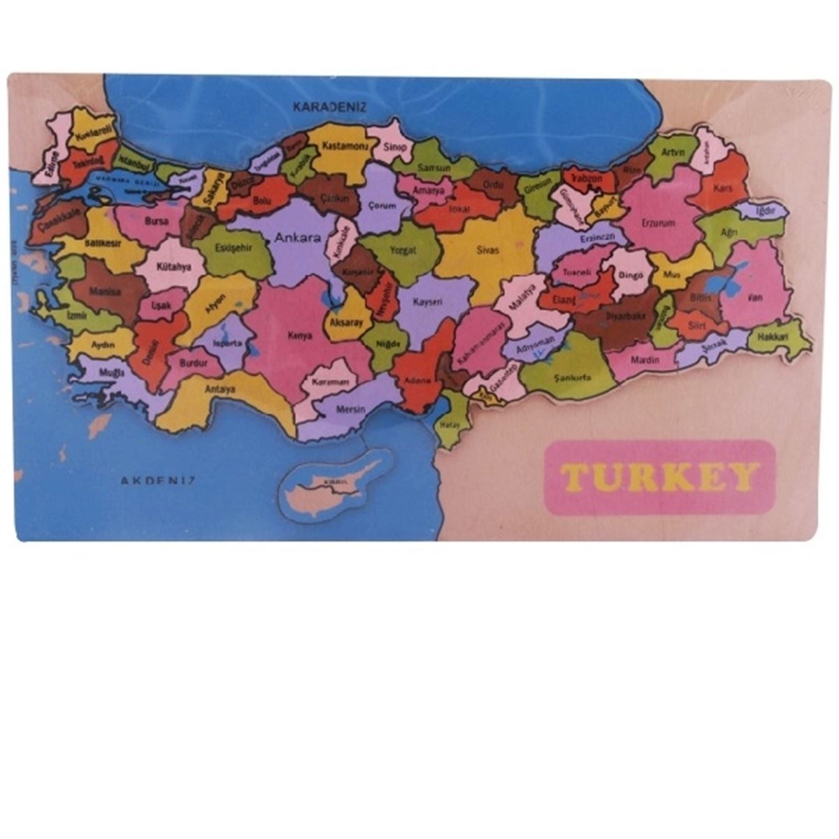 VARDEM YAPBOZ MP-5166C AHŞAP TÜRKİYE HARİTA 22x38 1