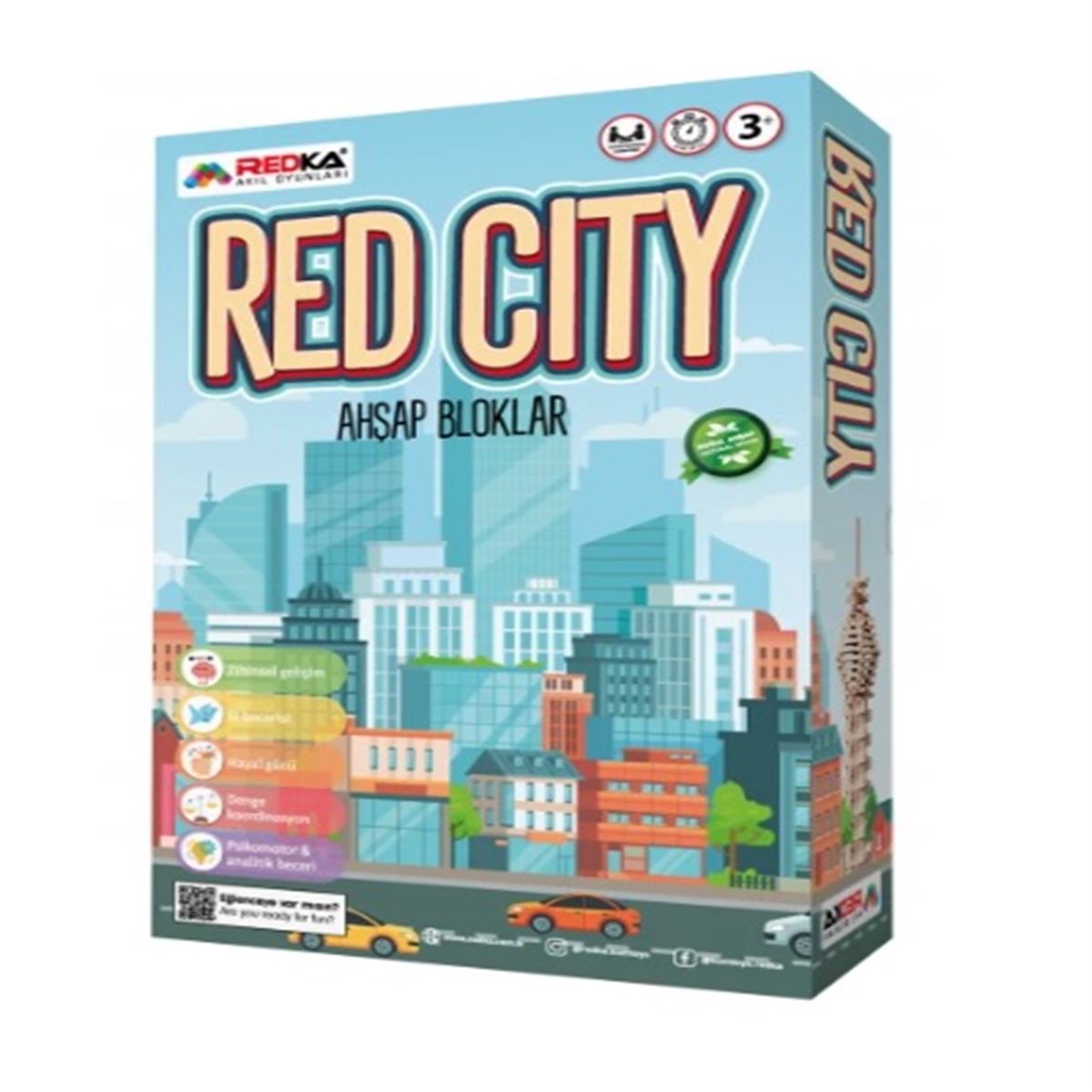 REDKA RED CİTY RD5200 AHŞAP BLOKLAR 100 PARÇA AKIL OYUNLARI 3+ 1