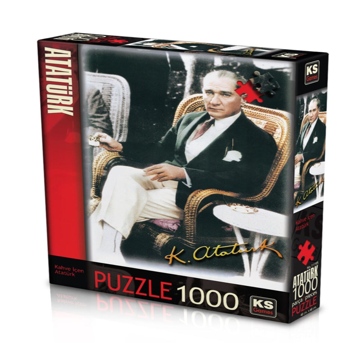 KS GAMES PUZZLE  KUTULU KAHVE İÇEN ATATÜRK 1000 PARÇA 11195 1