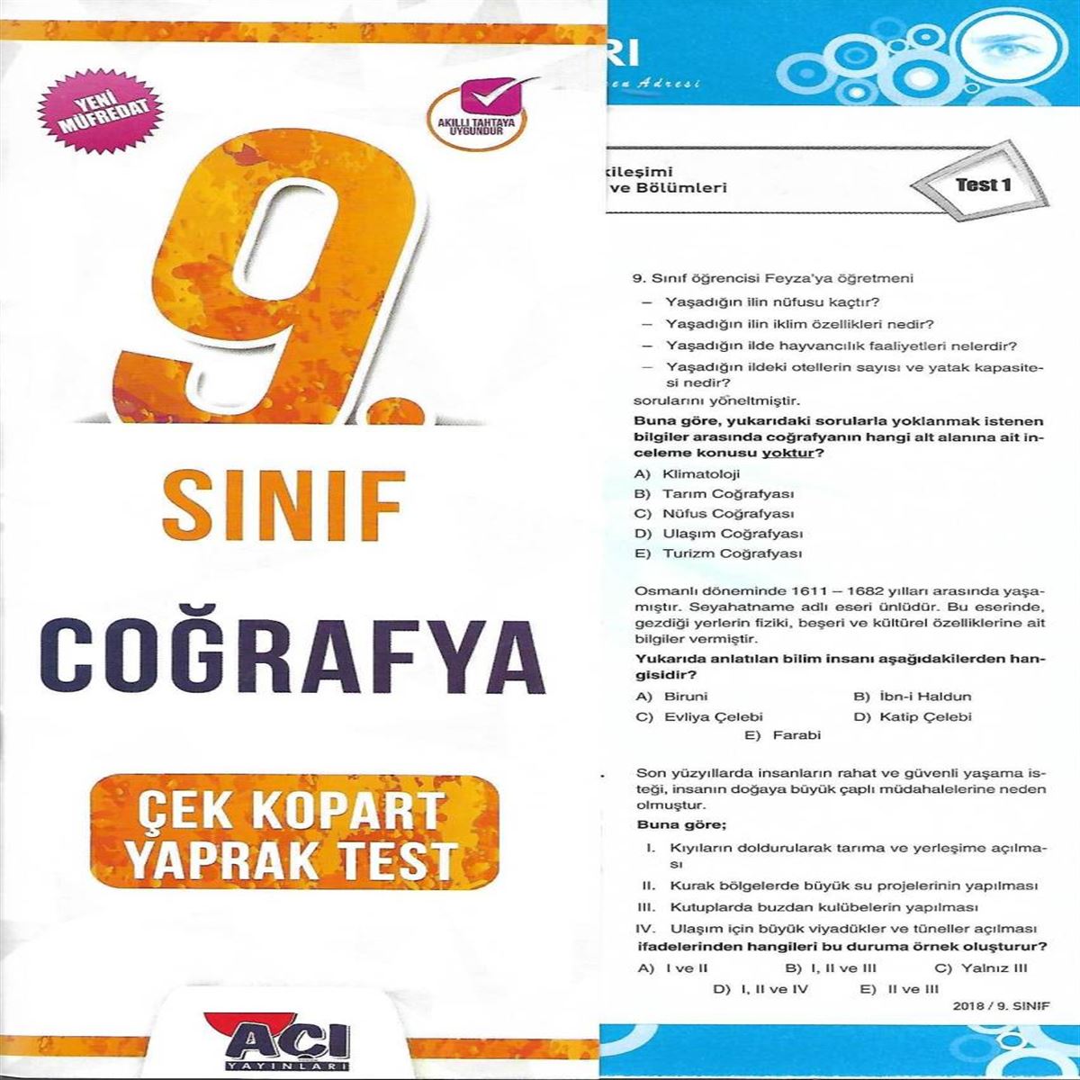 AÇI YAPRAK TEST COĞRAFYA 9.SINIF 1
