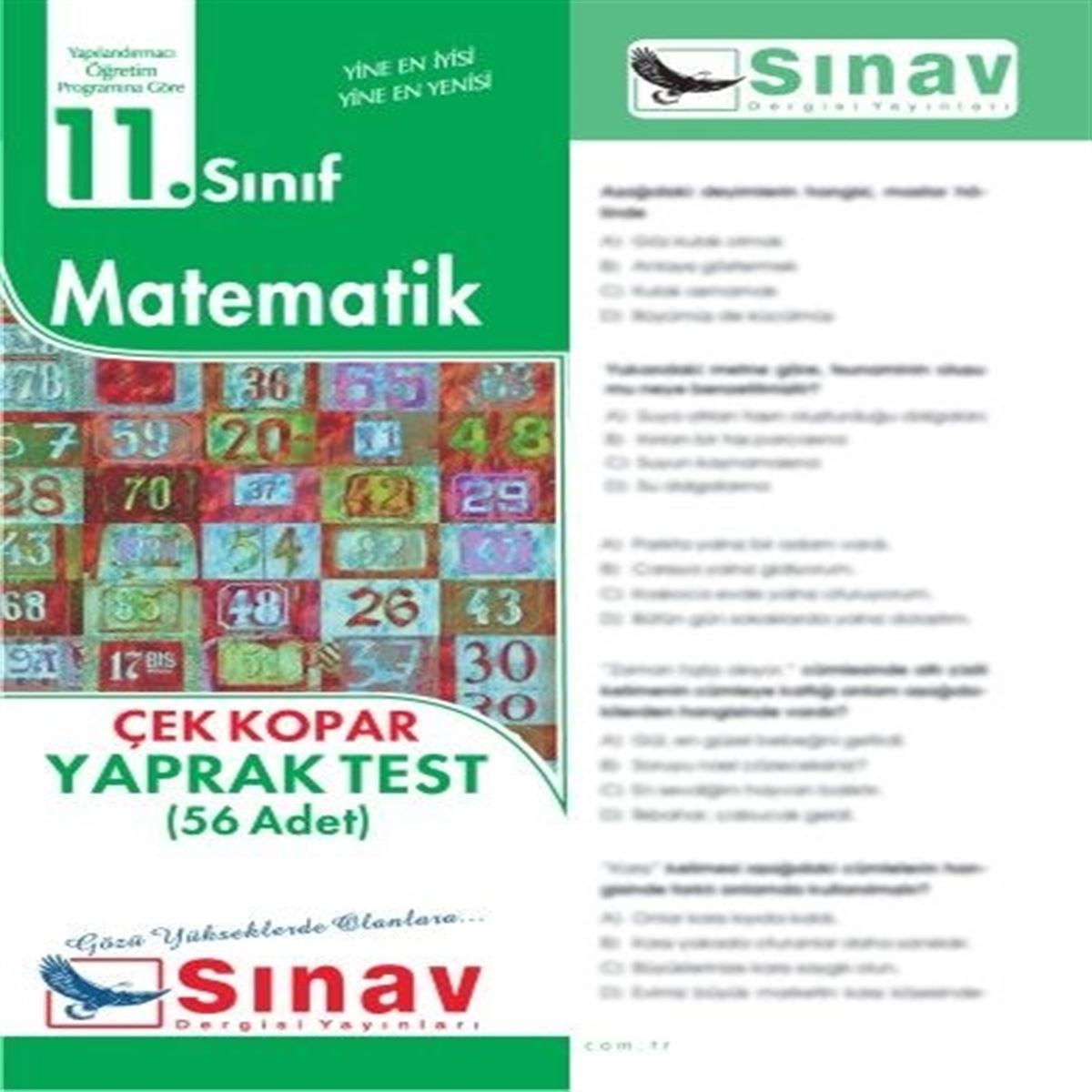SINAV YAPRAK TEST MATEMATİK 11. SINIF 2018 2019 1