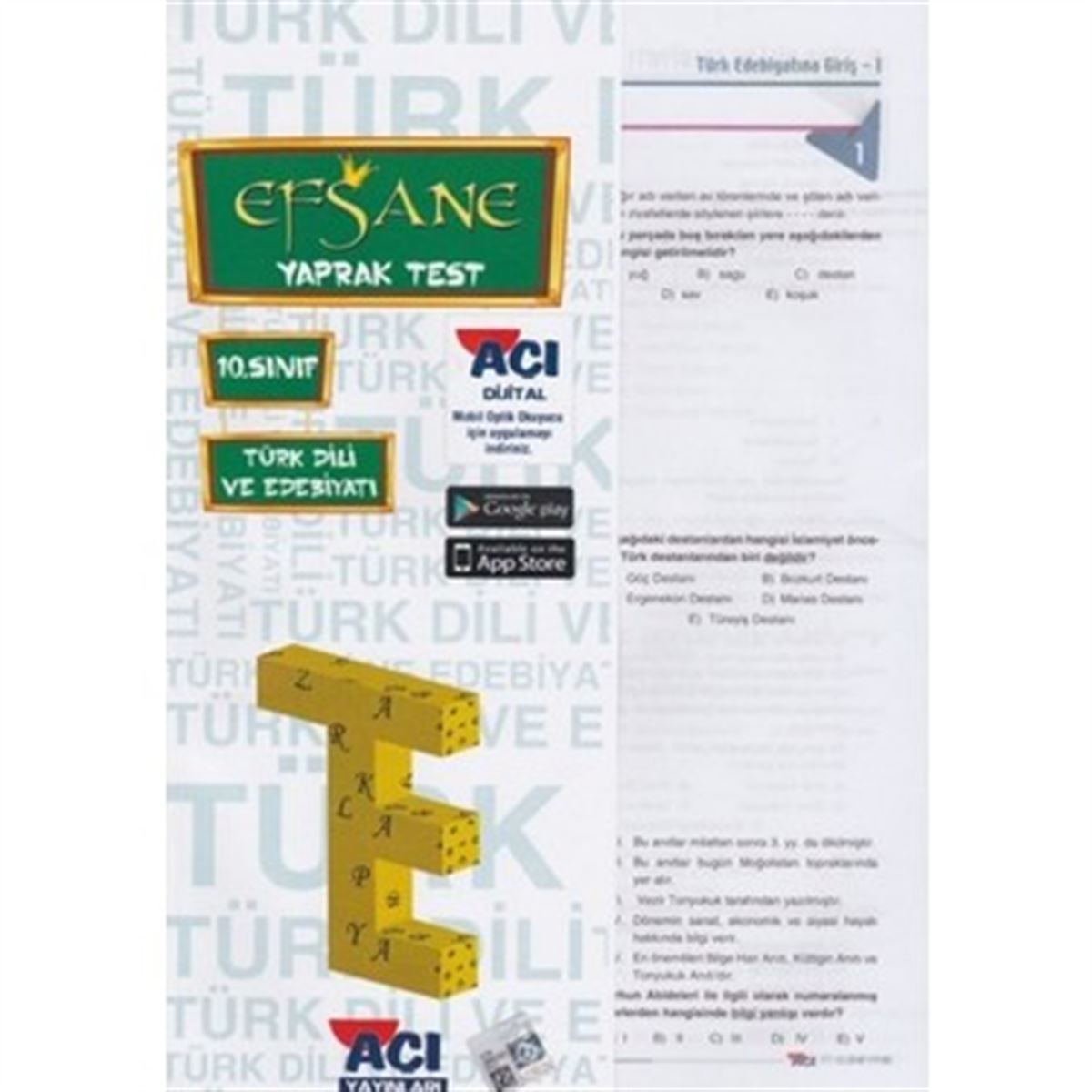 AÇI YAPRAK TEST TÜRK DİLİ VE EDEBİYATI 10 SINIF 1