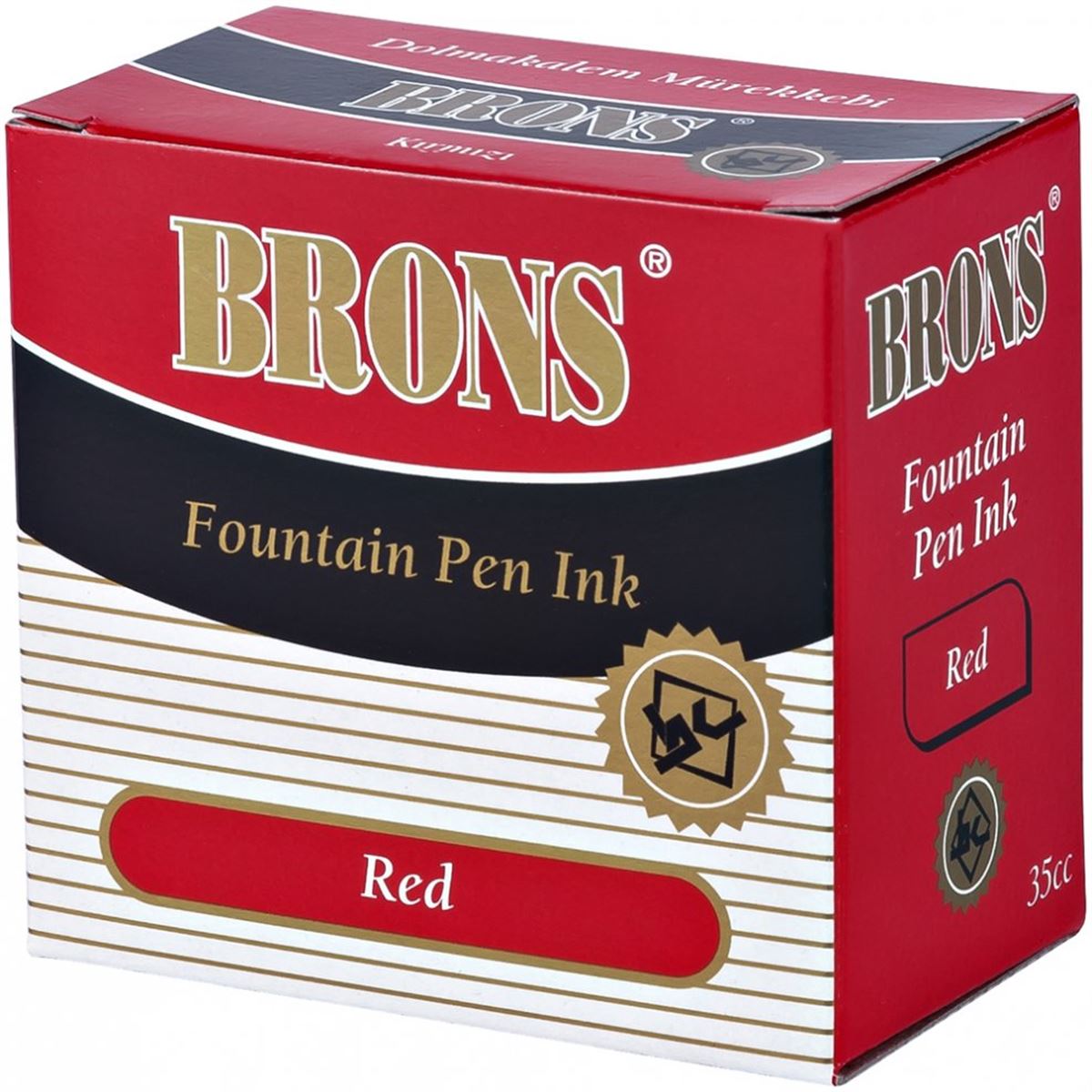 BRONS DOLMA KALEM YAZI MÜREKKEBİ KIRMIZI 35 CC 12 Lİ BR-313 1
