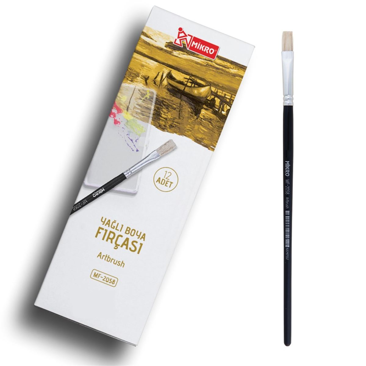MİKRO YAĞLI BOYA FIRÇASI NO:12 12 Lİ MF-2058-12 1