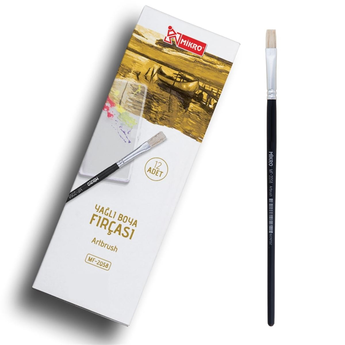 MİKRO YAĞLI BOYA FIRÇASI NO:16 12 Lİ MF-2058-16 1