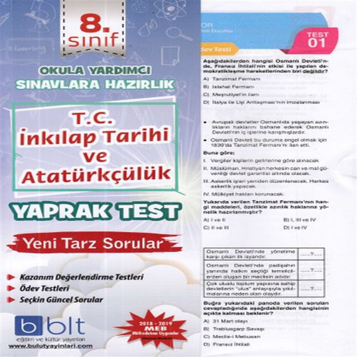BULUT YAPRAK İNKİLAP TARİHİ VE ATA. 8. SINIF (2018-2019) 1