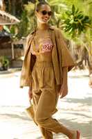 Keten Natural Açık Kahverengi Gömlek KAHVE - 2