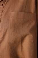 Keten Natural Açık Kahverengi Gömlek KAHVE - 4