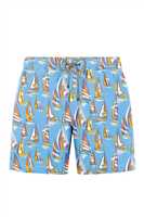 JOHN FRANK ALL OVER PRINTED SWIMSHORTS ANTRASİT-AÇIK LACİVERT - 1