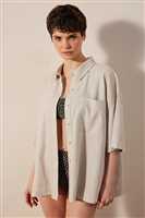 Keten Natural Taş Rengi Gömlek BEJ - 1