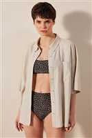 Keten Natural Taş Rengi Gömlek BEJ - 5