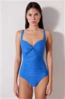 Basic Shirred Korseli Mayo MAVİ - 2