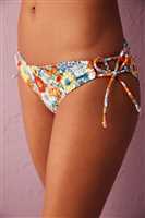Flower Pattern Side Tied Bikini Bottom MULTICOLOR - 1