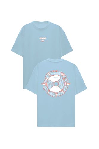 JOHN FRANK OVERSIZE T-SHIRT AÇIK MAVİ - 1