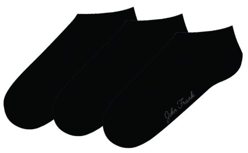 JOHN FRANK WOMEN 3 PACK SHORT SOCKS BLACK - 6