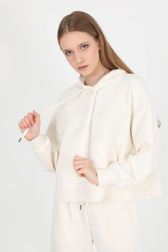 JOHN FRANK WOMAN SPORTS&LOUNGEWEAR COMFY SWEATSHIRT EKRU - 27