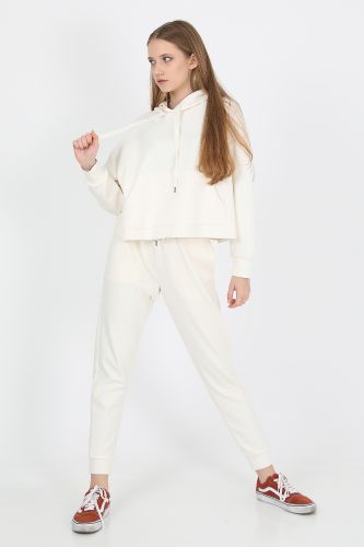 JOHN FRANK WOMAN SPORTS&LOUNGEWEAR COMFY SWEATSHIRT EKRU - 28