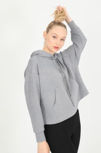 JOHN FRANK WOMAN SPORTS&LOUNGEWEAR COMFY SWEATSHIRT GRİ - 11