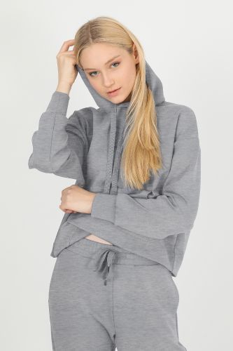 JOHN FRANK WOMAN SPORTS&LOUNGEWEAR COMFY SWEATSHIRT GRİ - 13