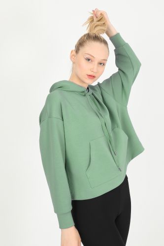 JOHN FRANK WOMAN SPORTS&LOUNGEWEAR COMFY SWEATSHIRT AÇIK YEŞİL - 16