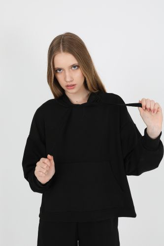 JOHN FRANK WOMAN SPORTS&LOUNGEWEAR COMFY SWEATSHIRT SİYAH - 21